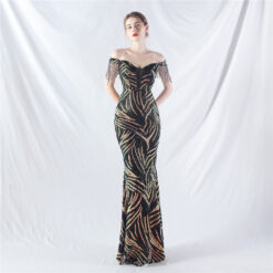 Set beads court style dress waist straps evening dress